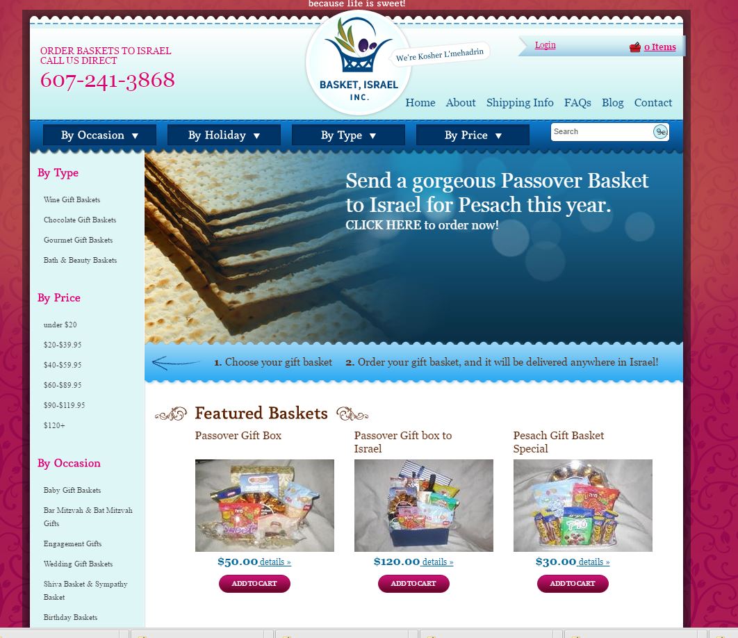 Website Programming for Gift Basket Store
